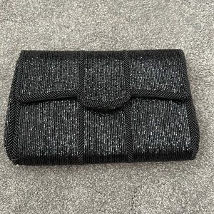 Vintage Walborg black beaded clutch